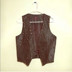 Studded leather vest